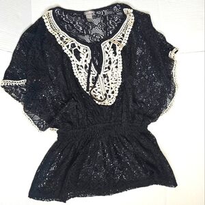 C. Oliver Sheer Lace Top